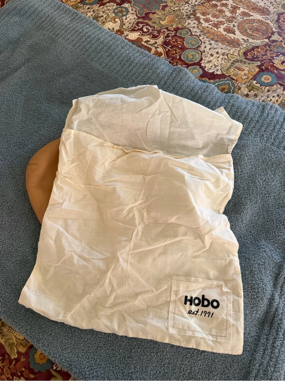 HOBO Camel Leather Expandable Shoulder Hobo Bag + Dust Bag